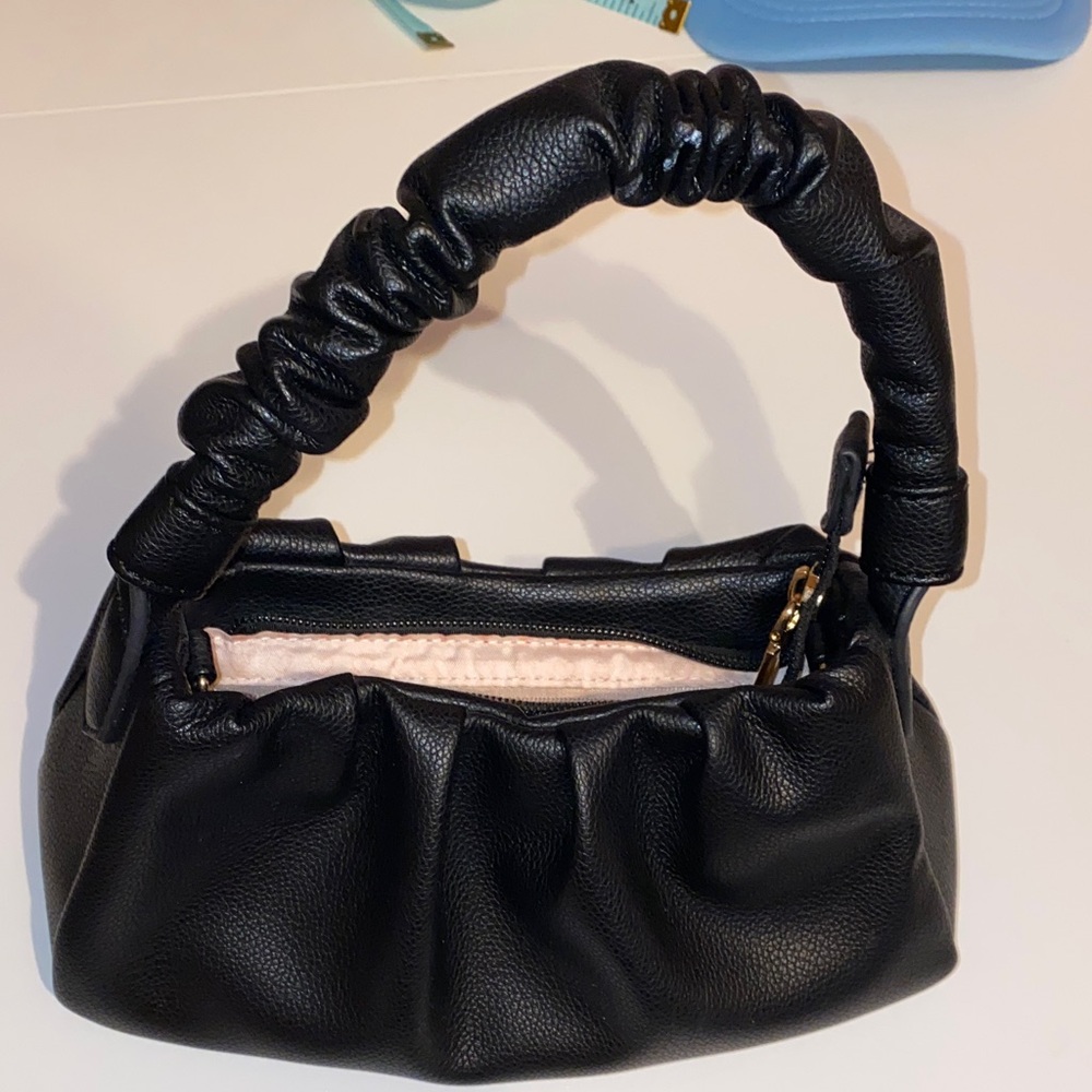 Windsor Black Ruched Handle Shoulder Bag